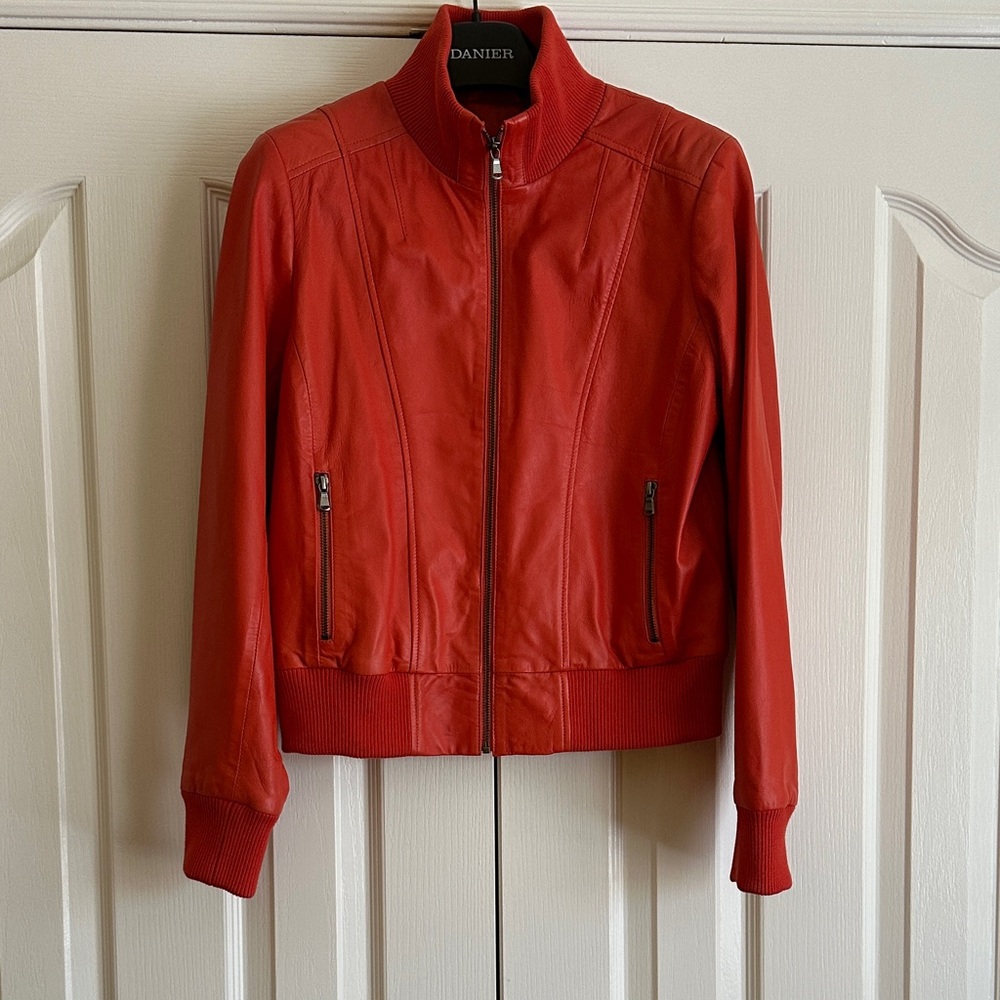 Danier Women's Orange Leather Jacket